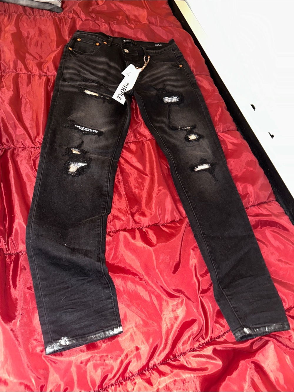 Black Distressed Slim Jeans
